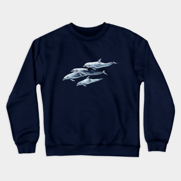 Dolphins Crewneck Sweatshirt by Elizabeth Weglein Art